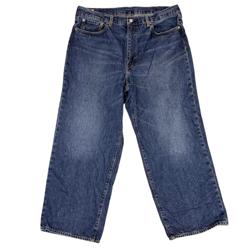 Levi Strauss & Co Mens Relaxed Wide Leg Blue Denim Jeans Medium Wash W39 L28